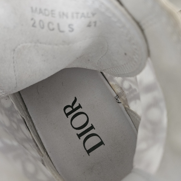 Dior Monogram High-Top Sneakers in Gray and White - Picture 9 of 10